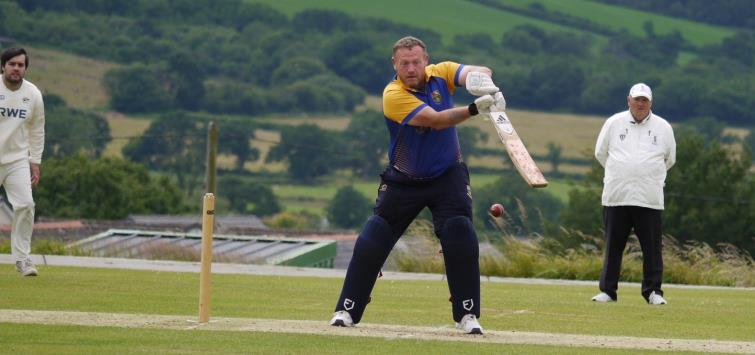 Nick Daley off drives Nick Daley off drives